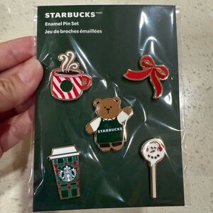 Brand new! Never opened! Starbucks Festive Enamel Pin Collection